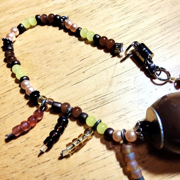 Handmade 14" choker, Glass Beaded "Fringe" boho/artisan Necklace. SHIPS FREE - Picture 4 of 10